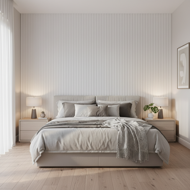 White Leather WPC Wall Panel