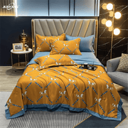 BEDDING COMFORTERS & SETS 4 PIECES 100% POLYESTER ULTRA-SOFT ALL SEASON REVERSIBLE COMFORTER BED SETS - KING & QUEEN SIZE COMFORTER - LUXWORLD