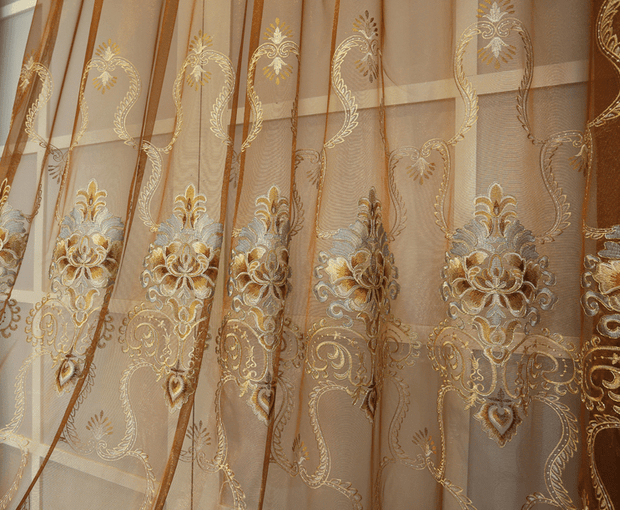 European luxury high-end embroidered curtains for Living Room #EC12 - LUXWORLD