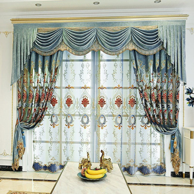 European luxury high-end embroidered curtains for Living Room #EC20 - LUXWORLD