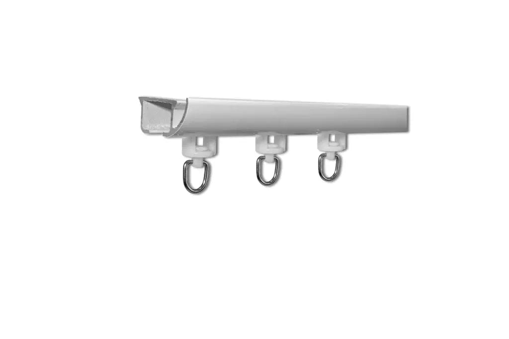 LUXWORLD Series 58 Slimline Curtain Track for curtains and drapes, sleek and modern design, mounted on wall with curtains hanging