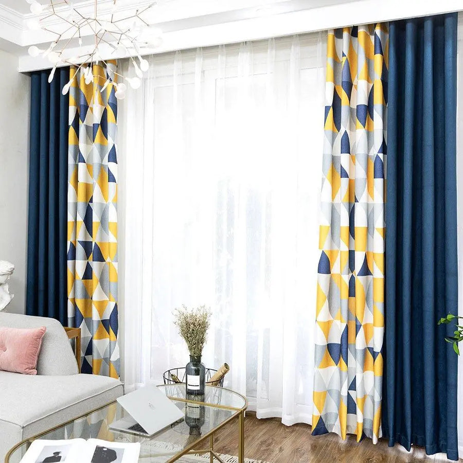 Decorative high-end texture fabric by THE-LUXWORLD, suitable for living spaces, shown as stylish curtains in the image.