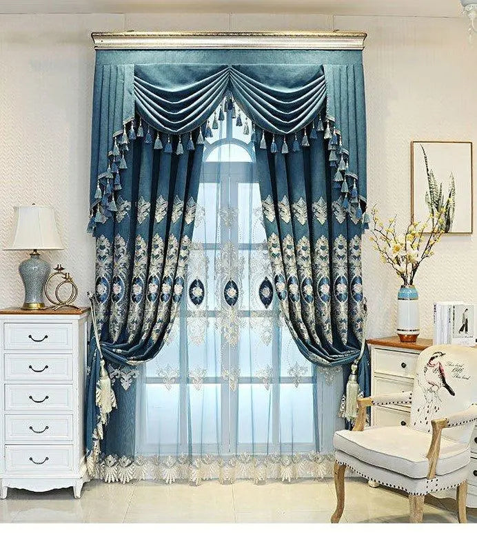 Embroidery curtains from THE-LUXWORLD, featuring delicate floral patterns, ideal for enhancing your living space with elegant drapes.