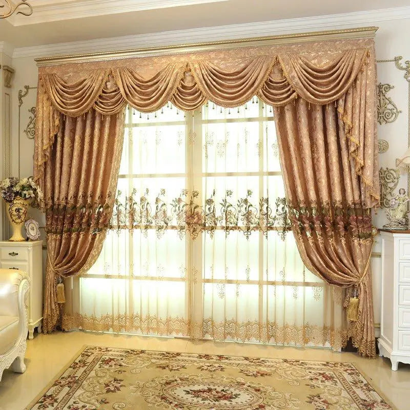Elegant custom-made embroidery curtains from THE-LUXWORLD with intricate detailing, adding a luxurious touch to any room.