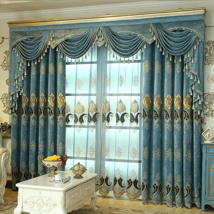Elegant embroidery curtains from THE-LUXWORLD featuring intricate design, perfect for sophisticated home decor.